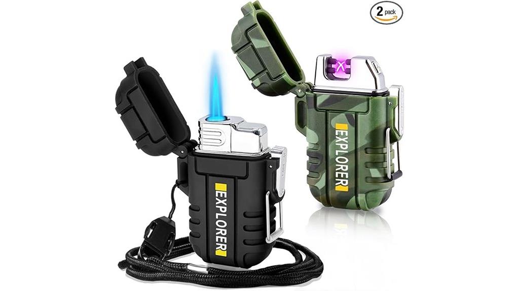 dual waterproof rechargeable lighters