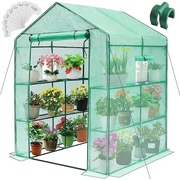Greengro Greenhouse 57x57x76in 3 Tiers Durable Cover