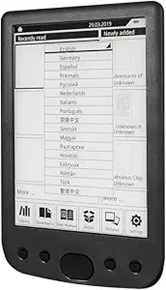 e reader with touch