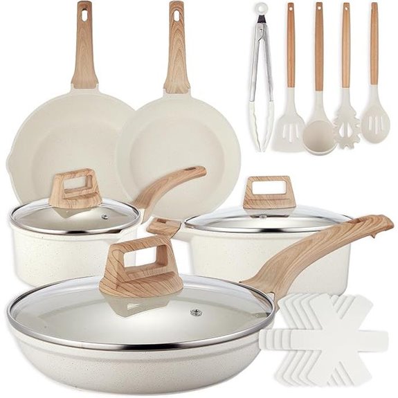 eighteen piece ceramic cookware