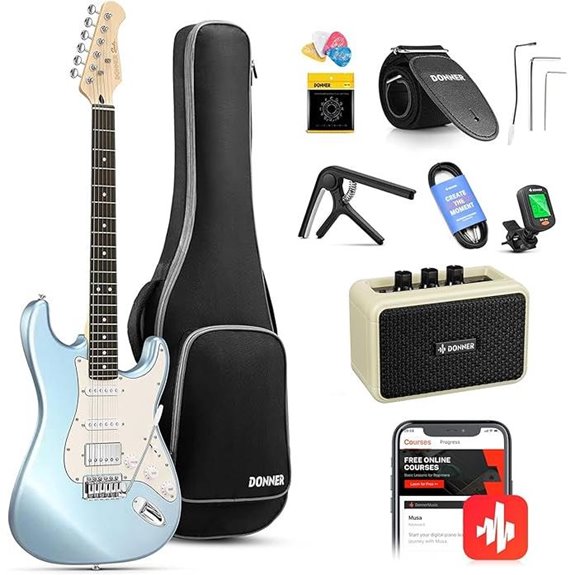Donner DST-152R Electric Guitar Kit with Amp & Accessories