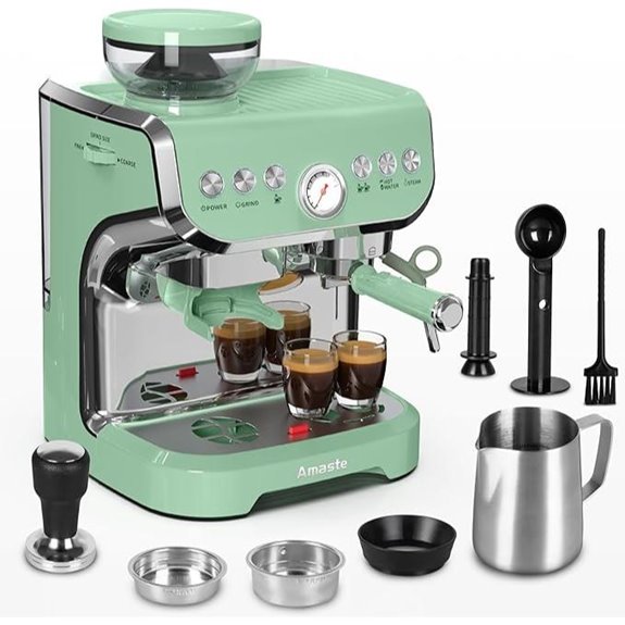 Amaste Espresso Machine with Grinder and Steam Wand
