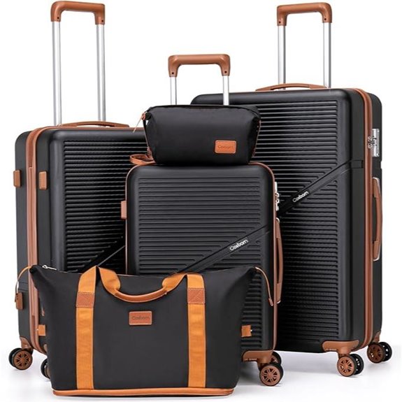 5-Piece Luggage Set with Spinner Wheels and TSA Lock
