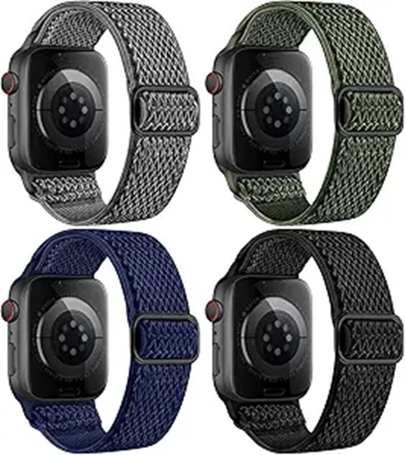 4 Pack Elastic Apple Watch Bands for Men Women