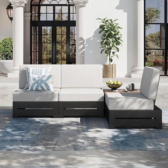 four piece metal patio set