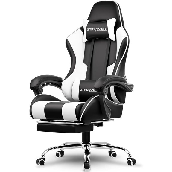 GTPLAYER Gaming Chair with Footrest & Lumbar Support