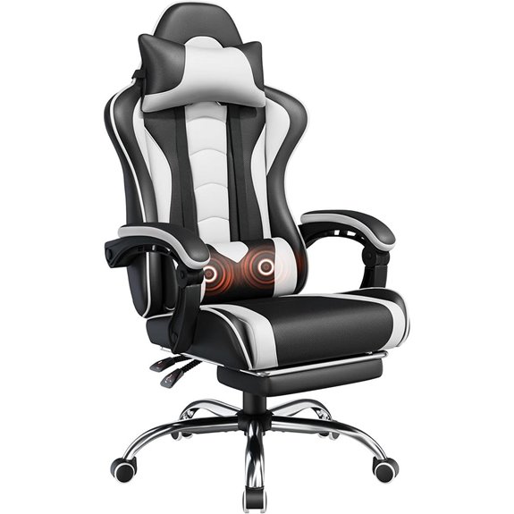 Yaheetech Gaming Chair with Massage & Footrest