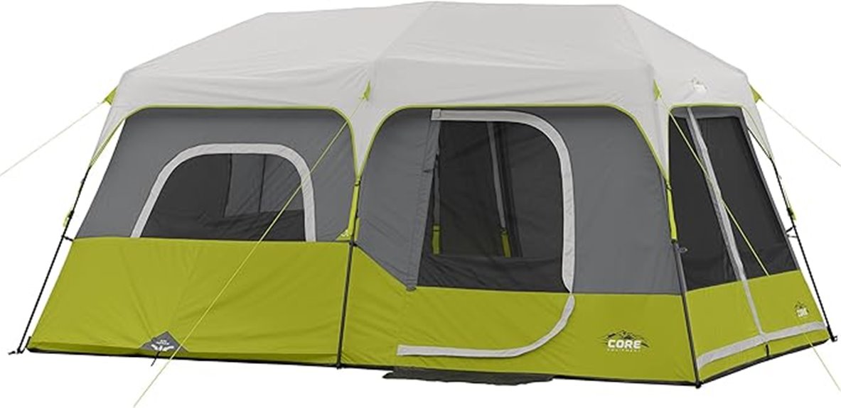 green 9 person cabin tent