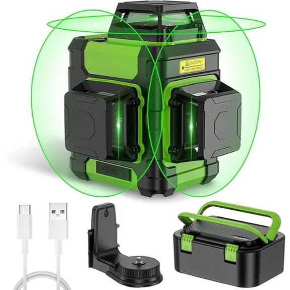 Huepar 360 Green Laser Level with Magnetic Bracket