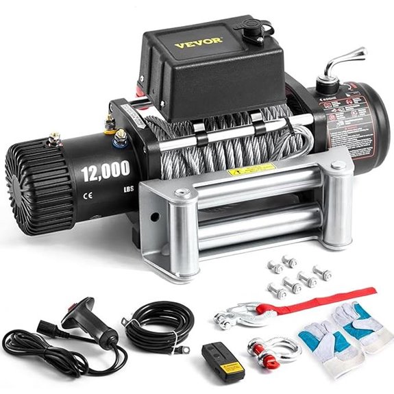 VEVOR 12000lbs Electric Winch with Remote and Steel Cable