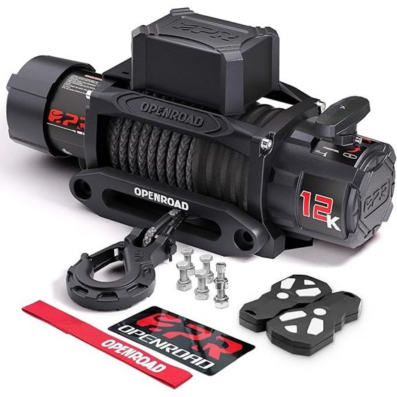 OPENROAD 12000 lbs Winch with Synthetic Rope
