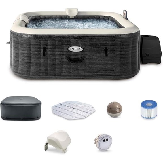 INTEX PureSpa Greystone Deluxe Inflatable Hot Tub