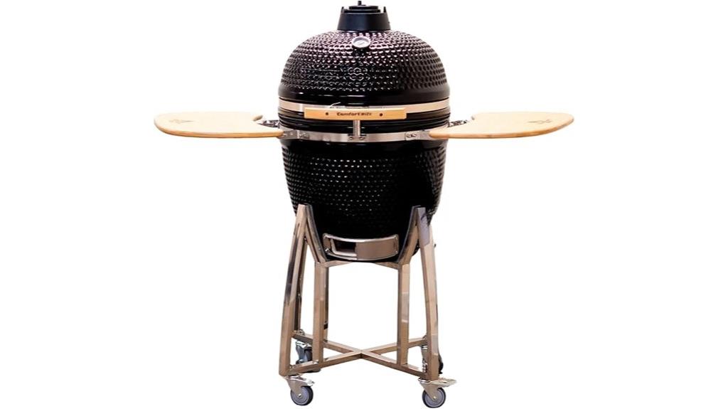 kamado grill with cart