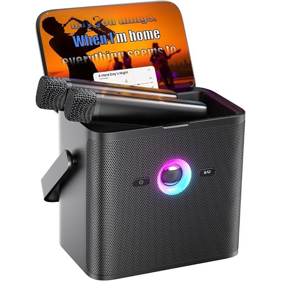 Ikarao Karaoke Machine with Microphones and Lyrics Display
