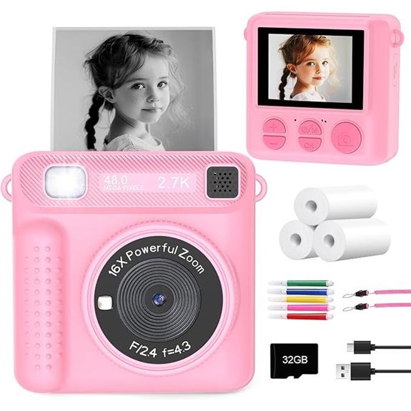 Kids Instant Print Camera with SD Card