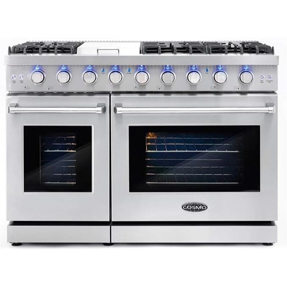 large gas range with double oven