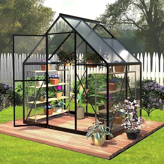 HOOYEAH 6x4 ft Greenhouse with Vent and Aluminum Frame