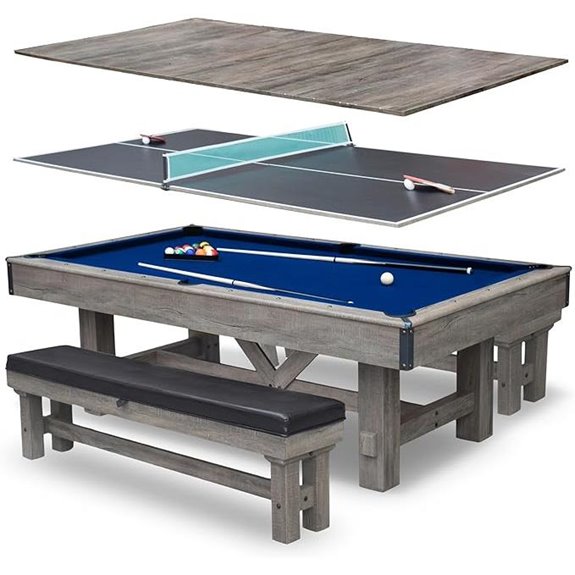 Hathaway Logan 7-ft Pool Table & Benches Set