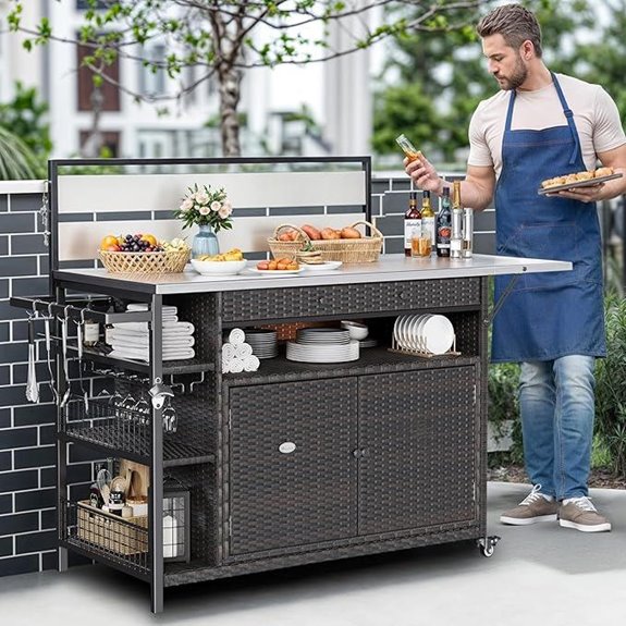 large outdoor kitchen cart
