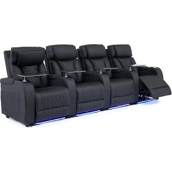 Home Theater Leather Recliner Sofa with Power & USB