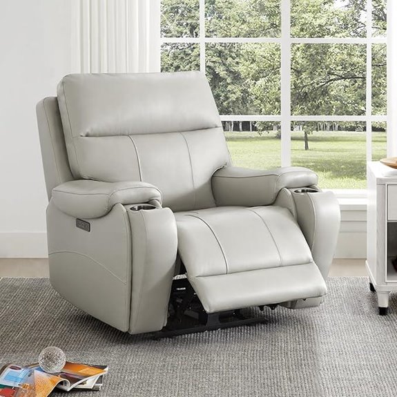 CHITA Leather Zero Gravity Recliner with USB and Cupholders