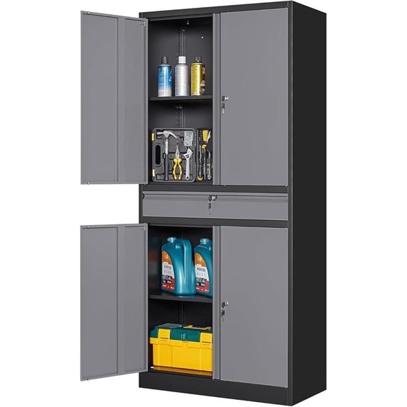 Yizosh Metal Garage Storage Cabinet with Locking Doors