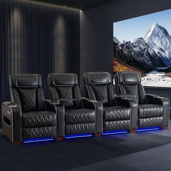 Luxury Home Theater Seating with Recliners and USB