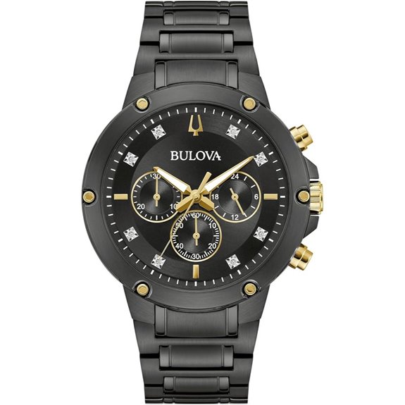 Bulova Men's 43mm Chronograph Diamond Stainless Watch