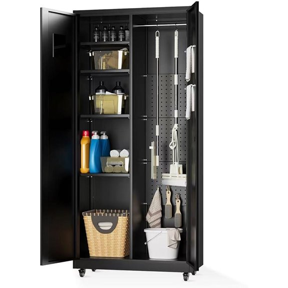 metal locking utility cabinet