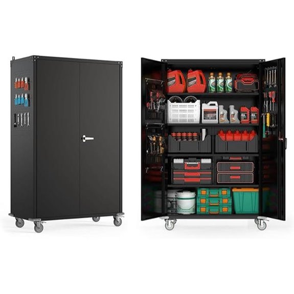 mobile metal storage cabinet