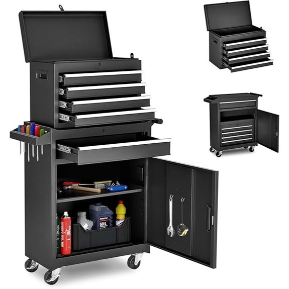 5-Drawer Rolling Tool Chest with Detachable Top