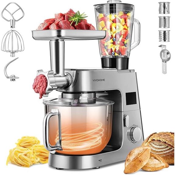 VIVOHOME 9-in-1 Kitchen Stand Mixer with Attachments