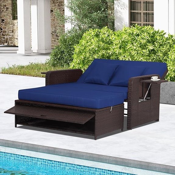 outdoor daybed with adjustable backrest