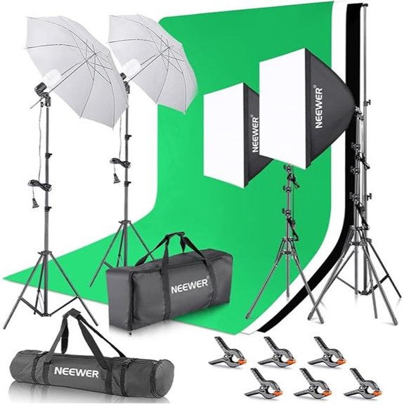 photo lighting kit with softboxes
