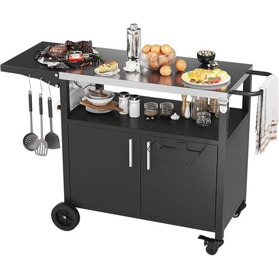 portable bbq grill cart