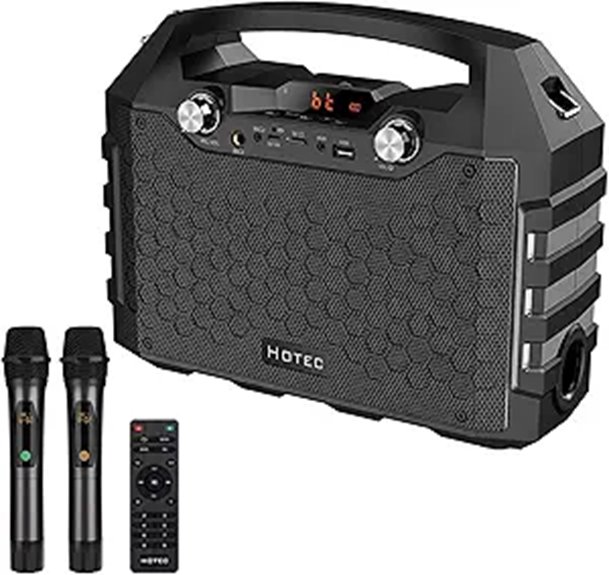 Hotec Bluetooth Portable PA Speaker with Microphones
