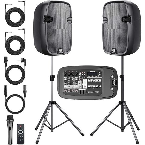 600W Portable PA System with Mixer and Bluetooth