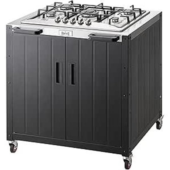 Movable 5-Burner Gas Grill with Cabinet 36,200 BTUs