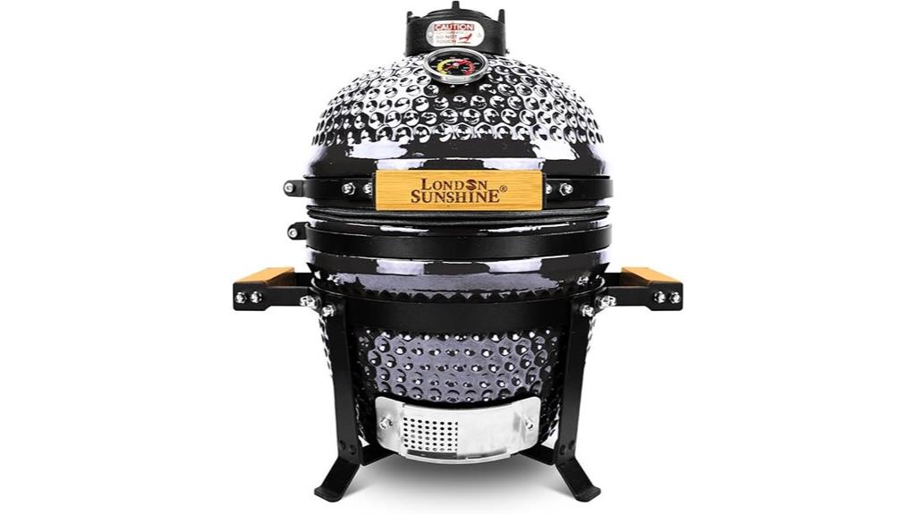 portable gray kamado grill