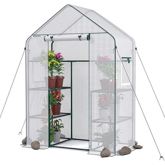 WORKPRO Portable Greenhouse with Shelves and Cover