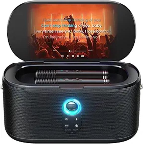 Ikarao Portable Karaoke System with Microphones and HDMI