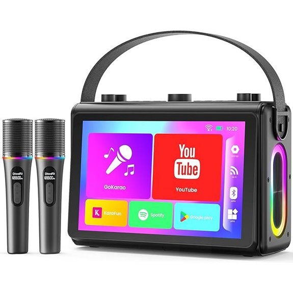 Portable Karaoke Machine with Microphones and HD Display