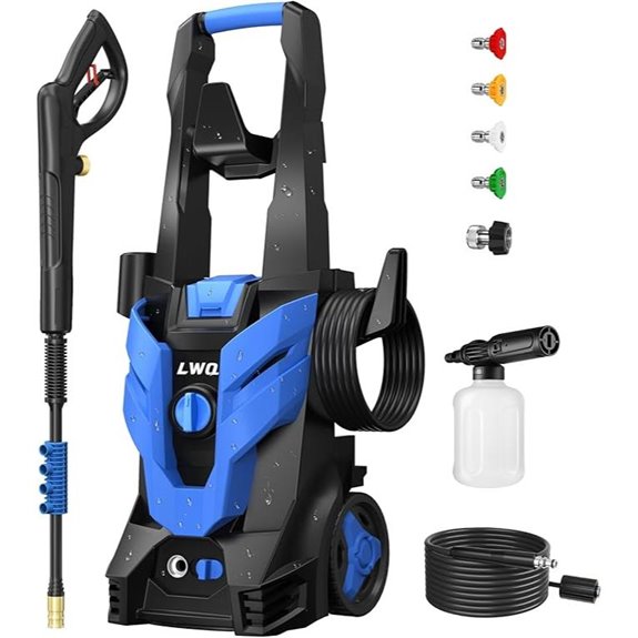High Pressure Washer with Nozzles and Foam Cannon