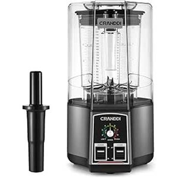CRANDDI 1500W Commercial Blender with Soundproof Cover