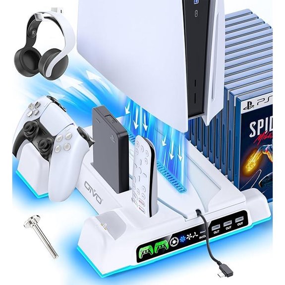 PS5/Slim/Pro Cooling Stand with Charger and Fan