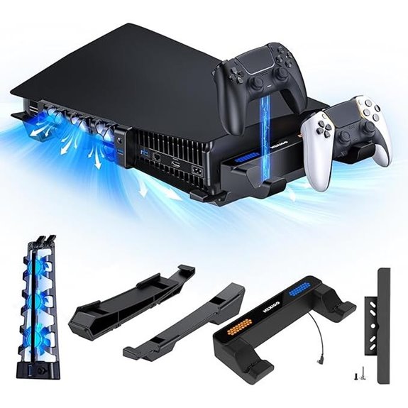 NexiGo PS5 Horizontal Stand with Charging & Cooling