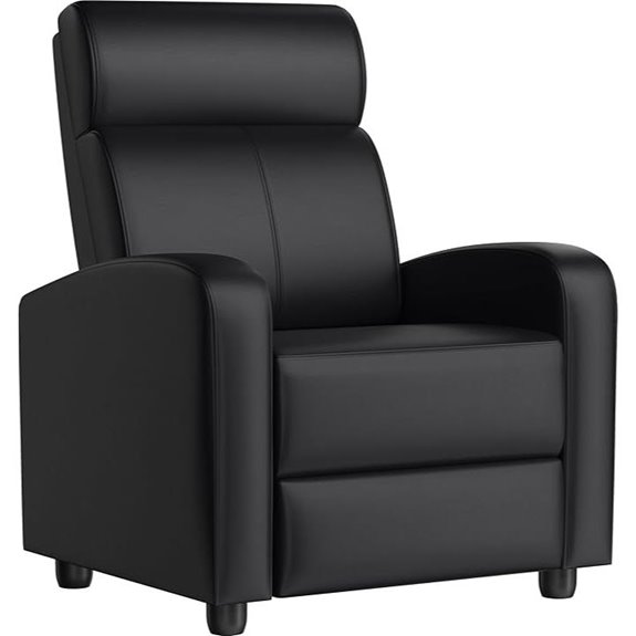 Yaheetech PU Leather Recliner Sofa with Lumbar Support