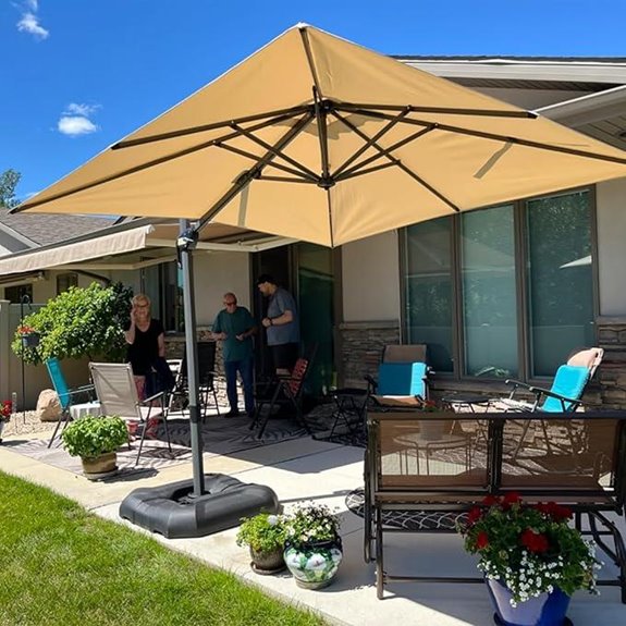 Purple Leaf 8ft Patio Cantilever Umbrella with Rotation