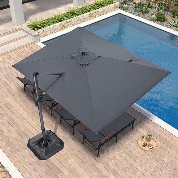 Purple Leaf 9'x11.5' Rectangular Patio Umbrella