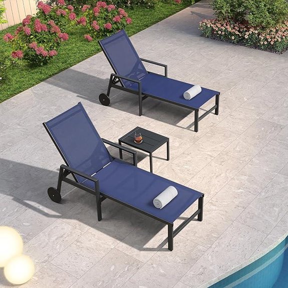 Purple Leaf Outdoor Chaise Lounge with Wheels